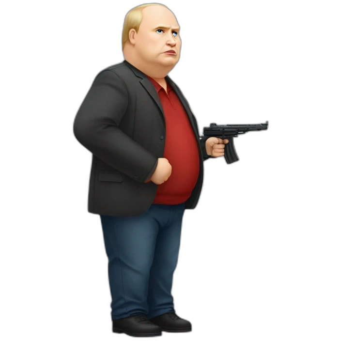 Vladimir Poutine morbidly obese Shooting nobody full body emoji