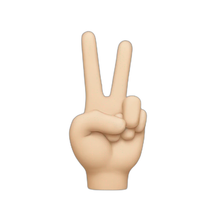 hand peace sign pointed down emoji
