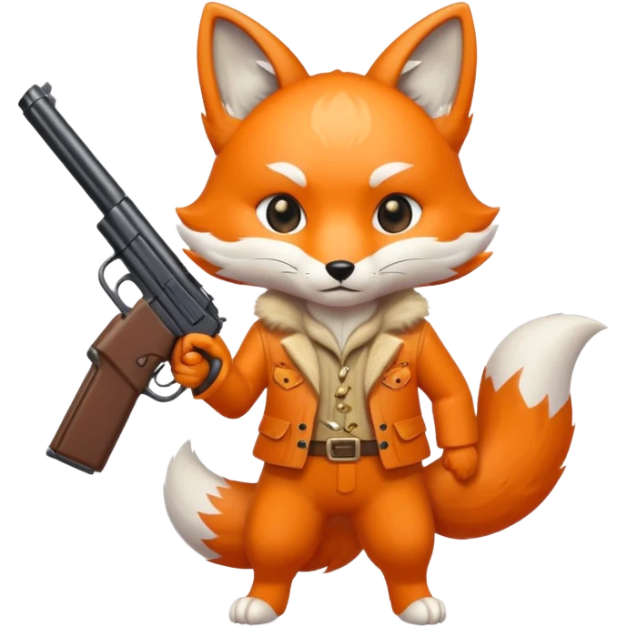 Kitsune holding a gun  emoji