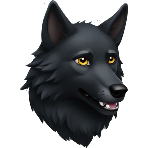 black wolf saying hello emoji