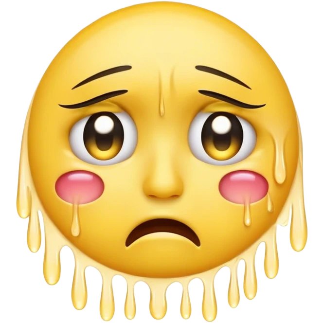 yellow face emoji with long lashes, crying emoji