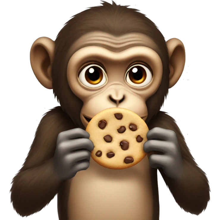 Monkey eating cookies emoji