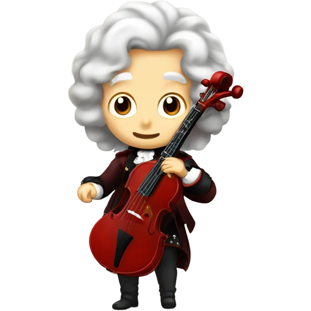 Antonio Vivaldi standing Baroque Red wig old chibi banjo emoji