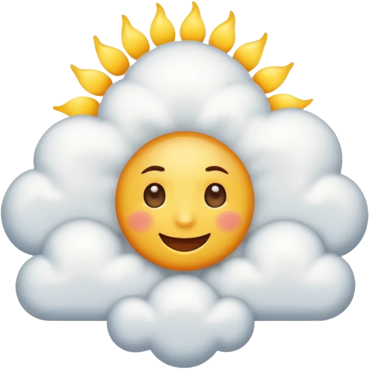 happy Sunny Cloud, with sun, eye emoji