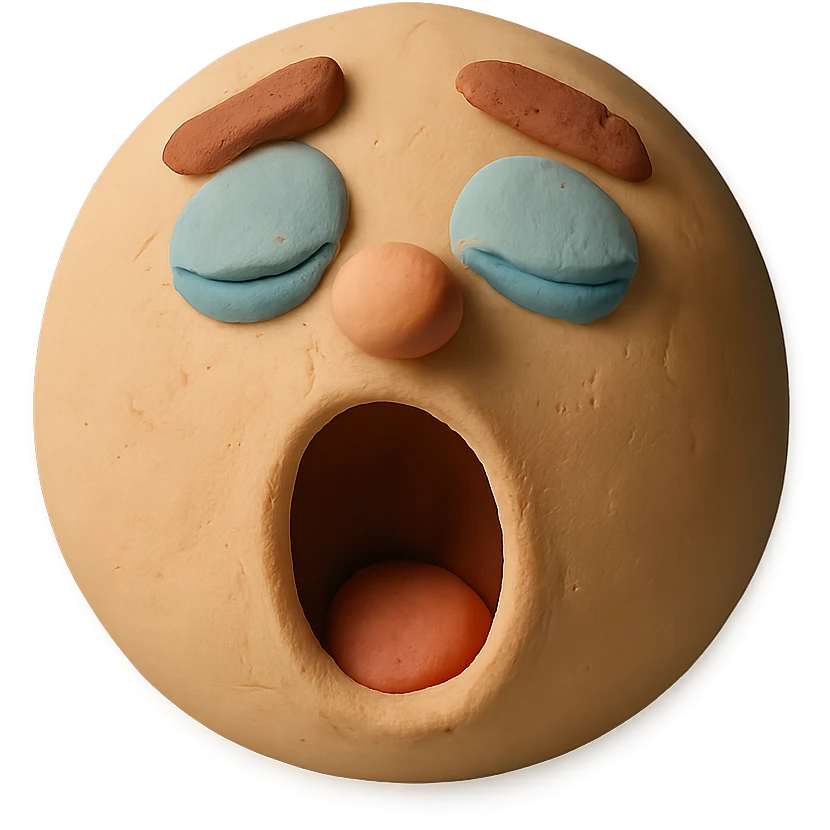 yawning face with pastel colors emoji