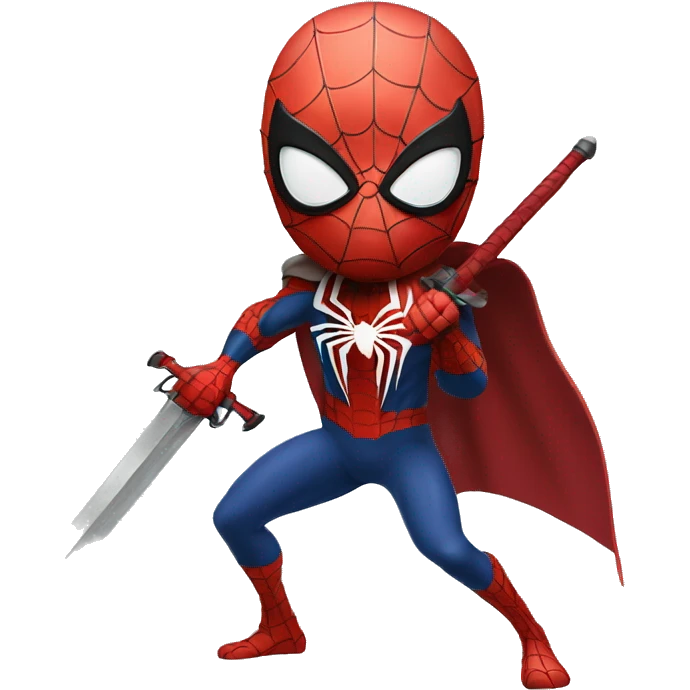 Spider-man with a BIG SWORD emoji