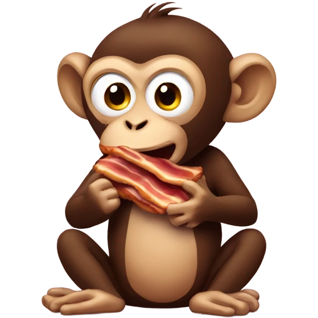 Monkey eating bacon emoji