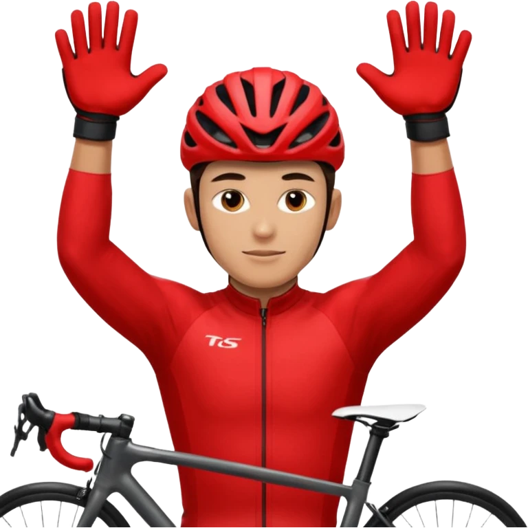 Racer + red jersey + bike gloves, City Cyclists. emoji