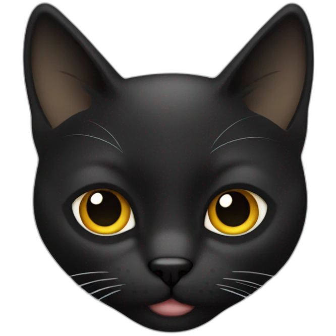 gato color negro, corazones en los ojos emoji