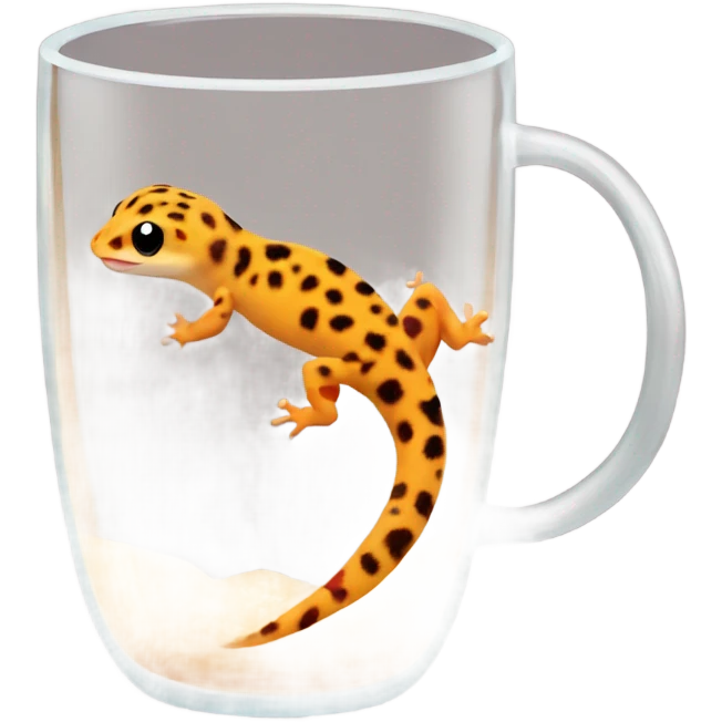 orange leopard gecko in a glass cup emoji