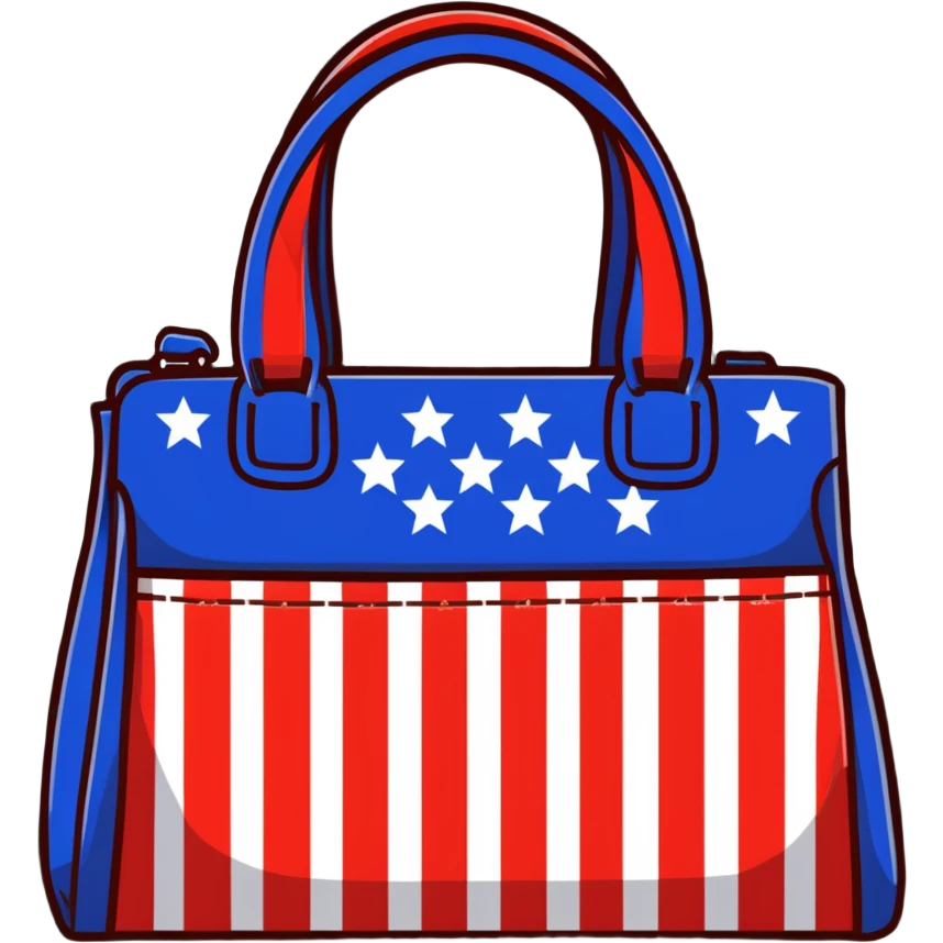 patriotic American handbag with stars and stripes emoji