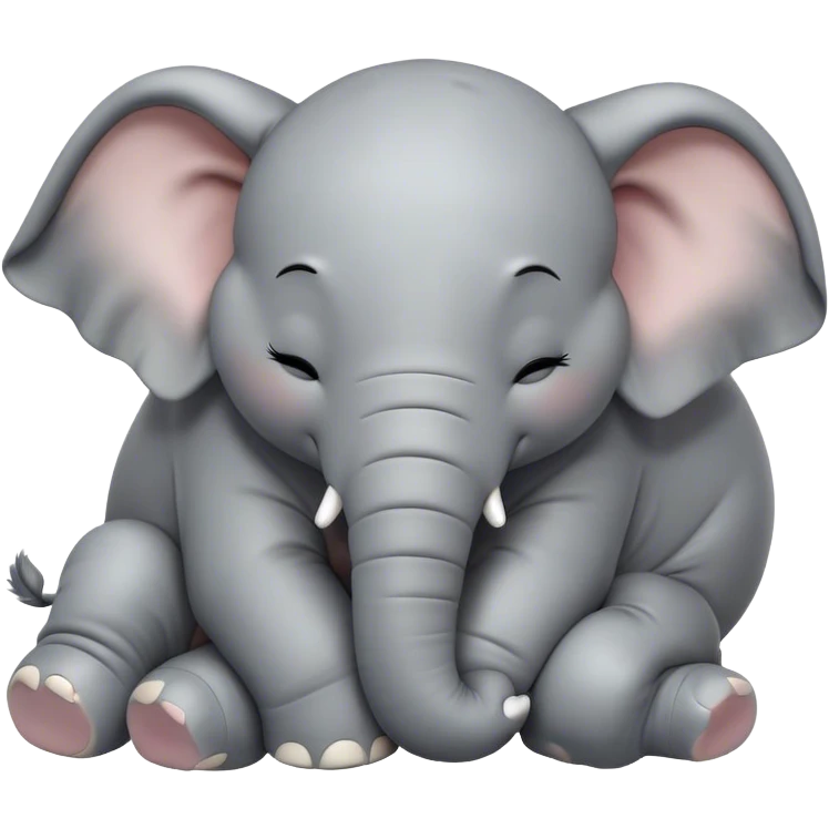 Meme-Worthy Cute Sleeping Elephant Portrait Emoji, Head resting peacefully with a contented smile, showcasing a massive, gentle build and a luxuriously soft gray hide, eyes shut in a serene, restful nap, Simplified yet hilariously adorable features, highly detailed, glowing with a soft, drowsy light, high shine, relaxed and utterly lovable, stylized with an air of playful laziness, bright and heartwarming, soft glowing outline, capturing the essence of a comically sleepy elephant, so meme-worthy it feels like it could instantly become the next viral sensation of adorable slumber! emoji