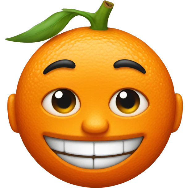 One orange face  emoji