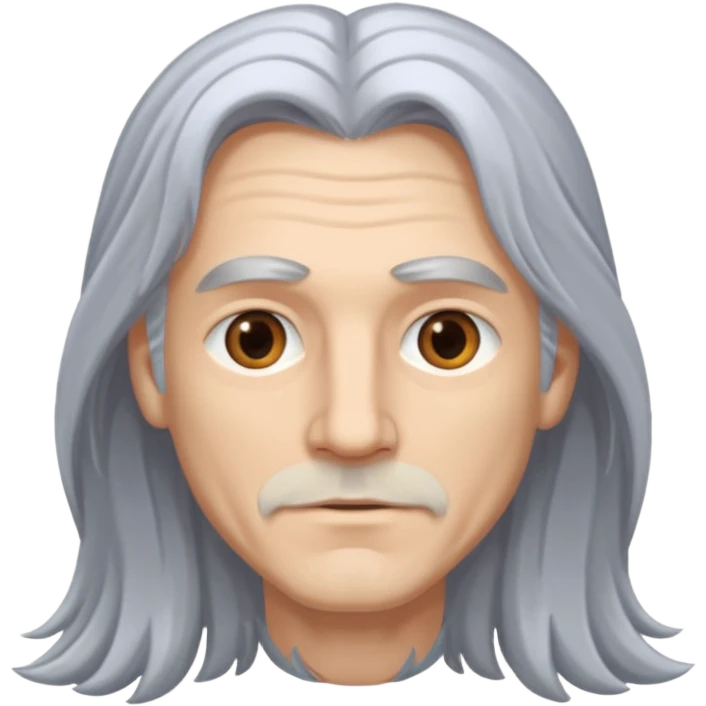 man with long silver hair emoji