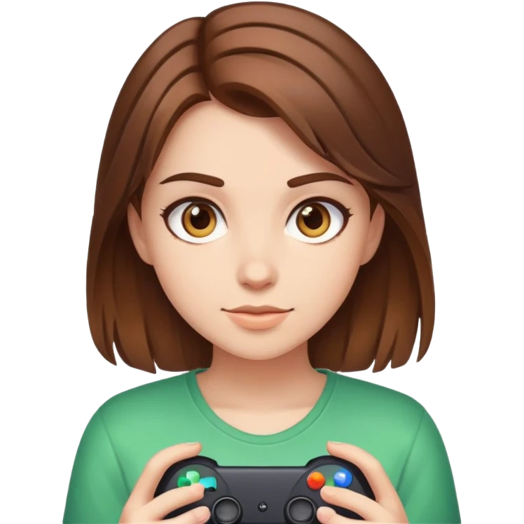 Gamer girl brown hair emoji