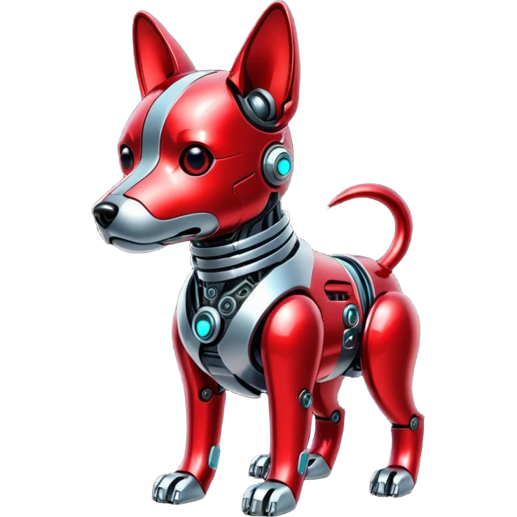 red glitter cyberpunk dog emoji