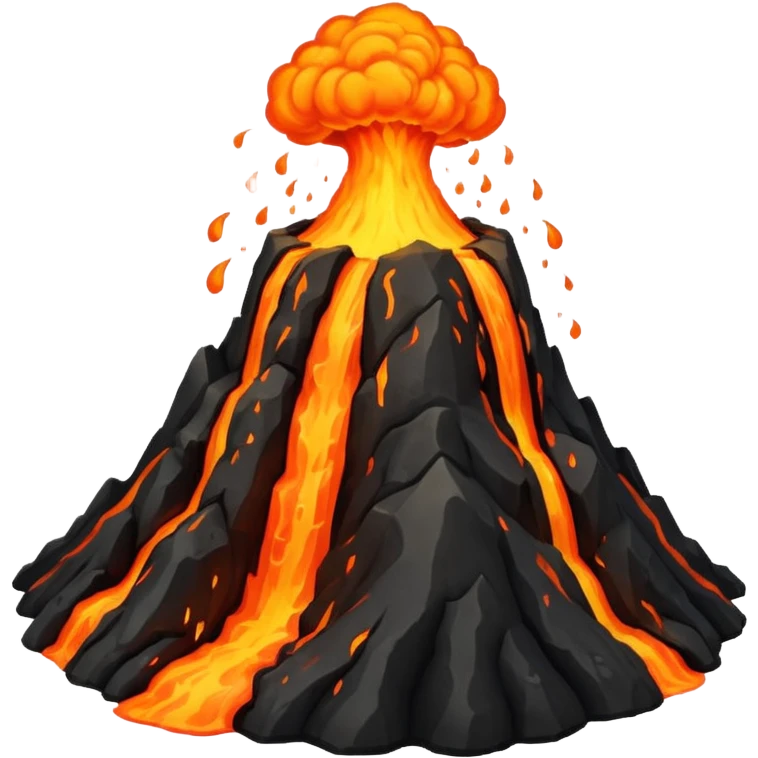 volcano with lava flow emoji