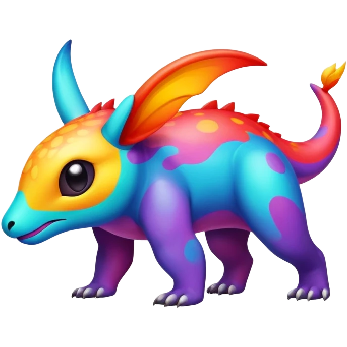 colorful vibrant Fakémon-creature with random markings emoji