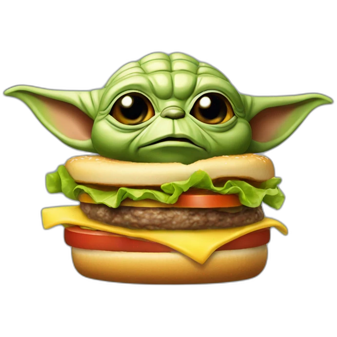 Yoda mange hamburger emoji