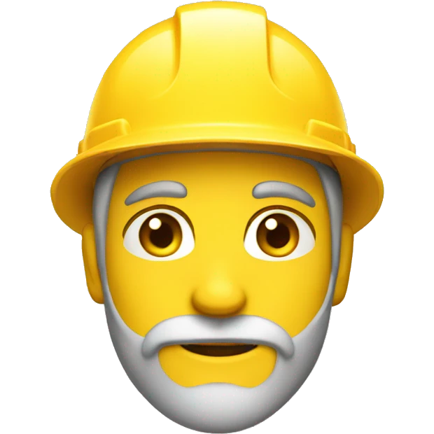 A braver man, with beard, white skin, with a construction hat yellow emoji