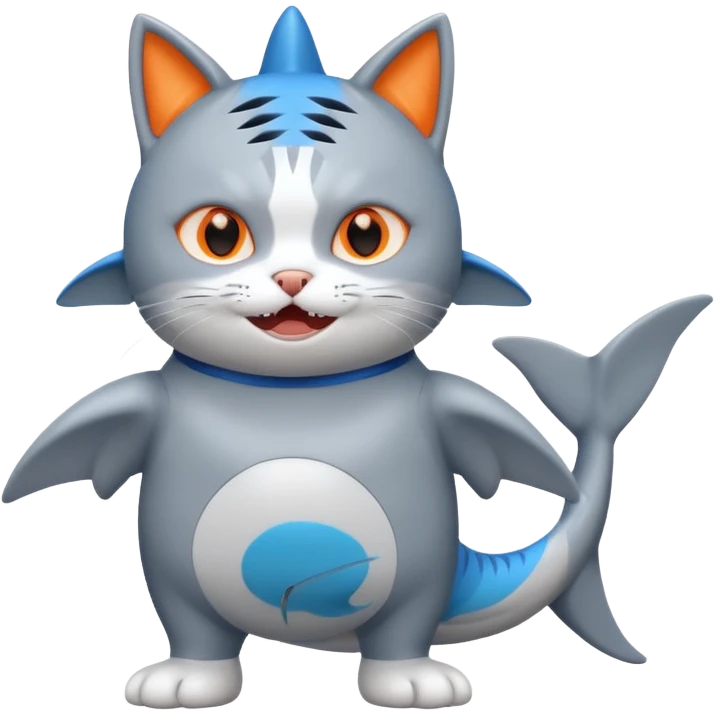 cat wearing shark costume emoji