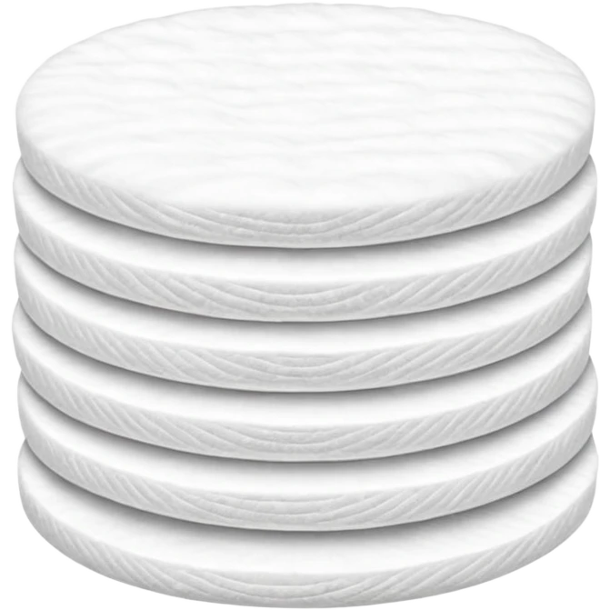 A long pile of 100 round flat thin cotton pads emoji