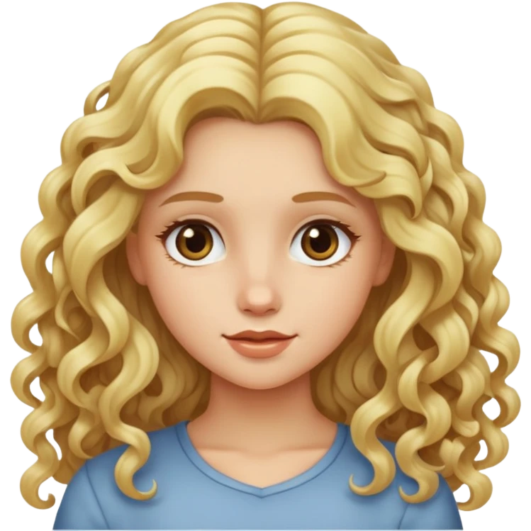 blond, long hair, curly girl emoji