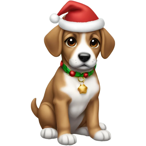 Christmas puppy emoji