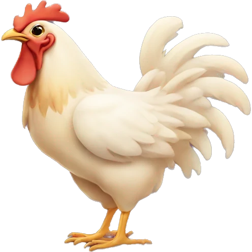 a chicken is drinkingbeer emoji