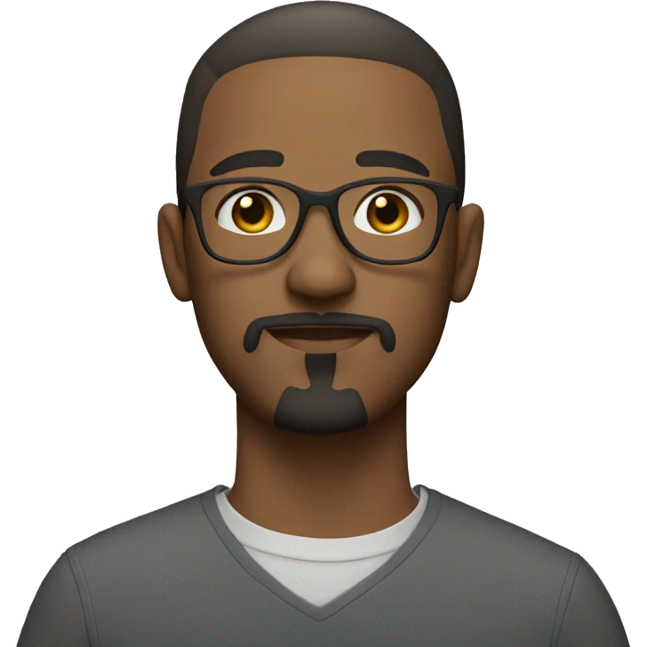 white man with goatee and glasses and short hair emoji