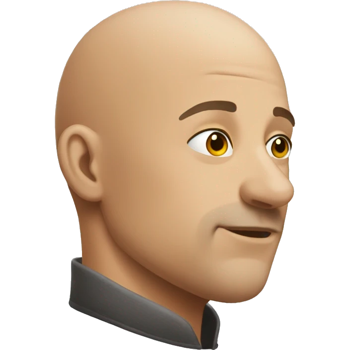 bald guy with a kiss on his head emoji