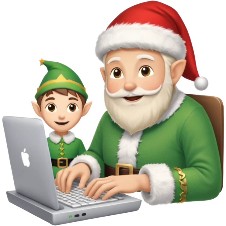 christmas chats - typing - online chats - with santa and a elf emoji