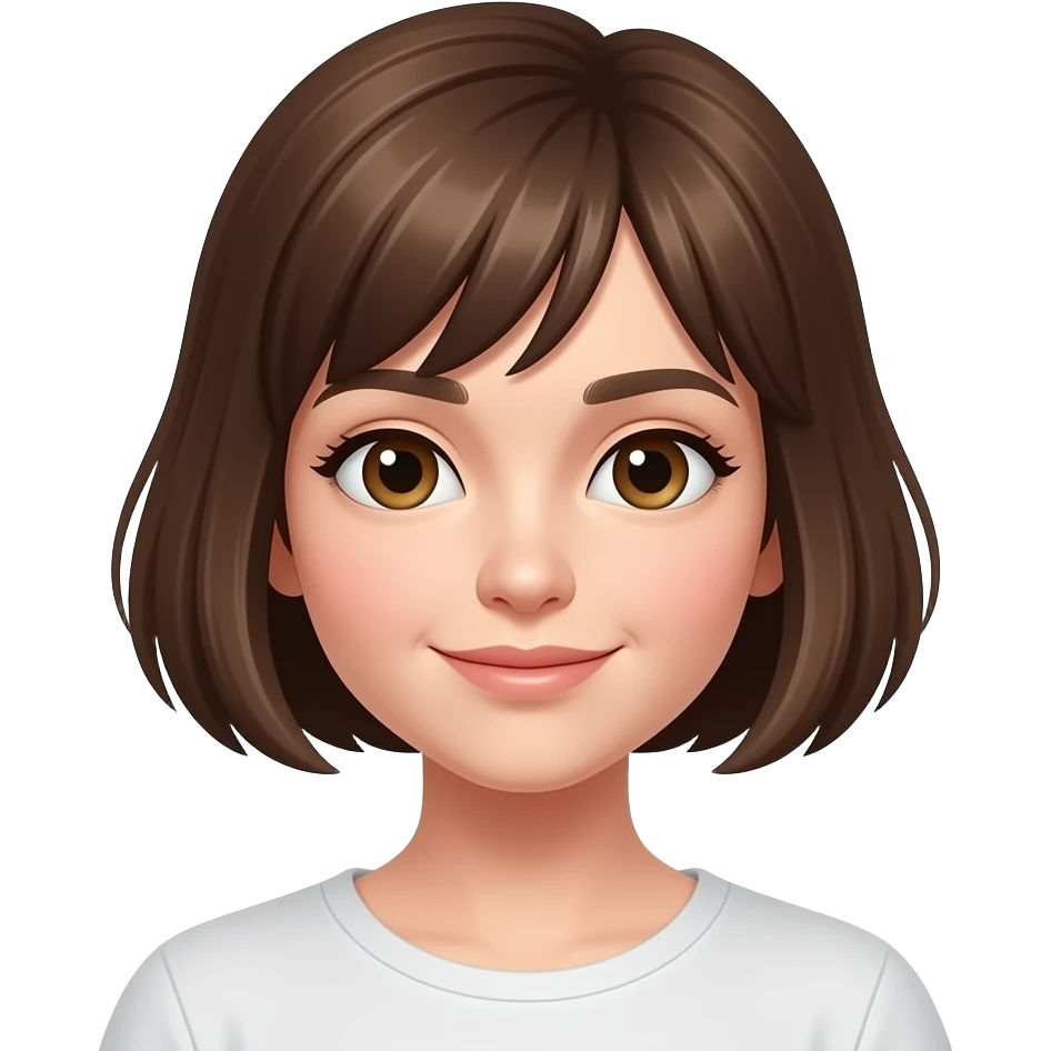 Девочка с каре коричневые волосы emoji