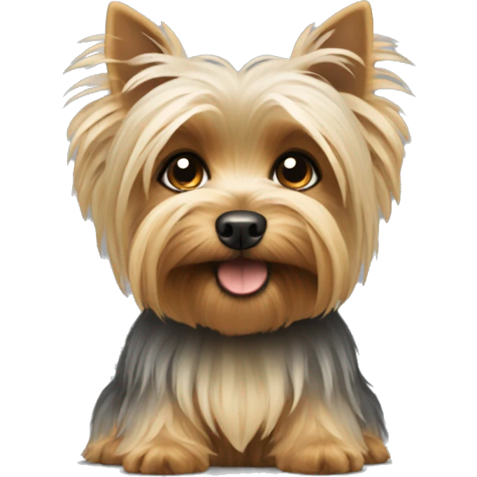 fluffy beige yorkshire terrier emoji