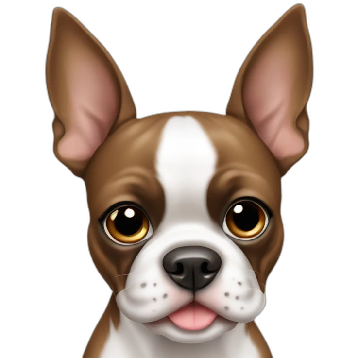 Light Brown Boston terrier sitting  emoji