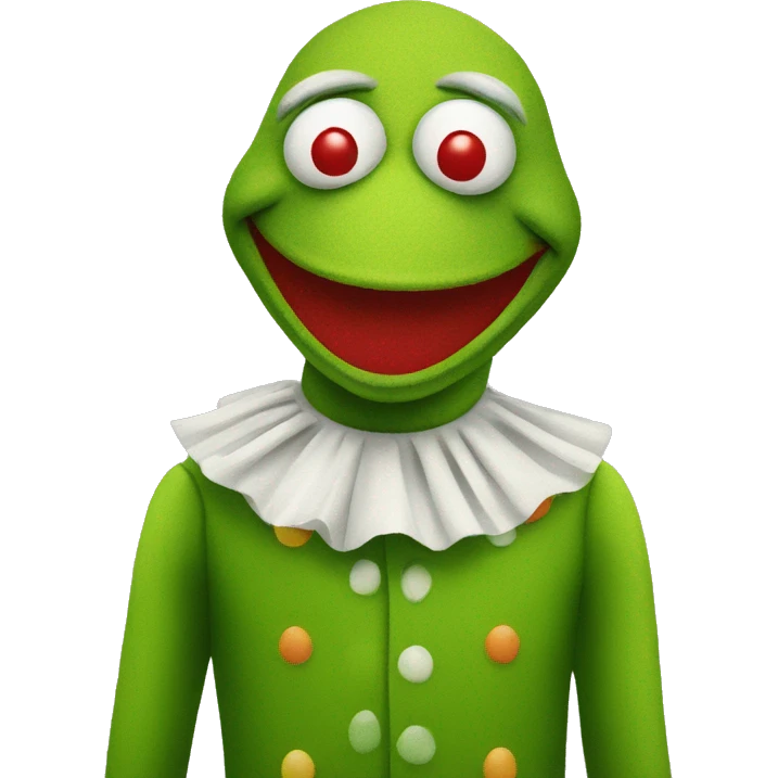 Kermit with clown makeup emoji