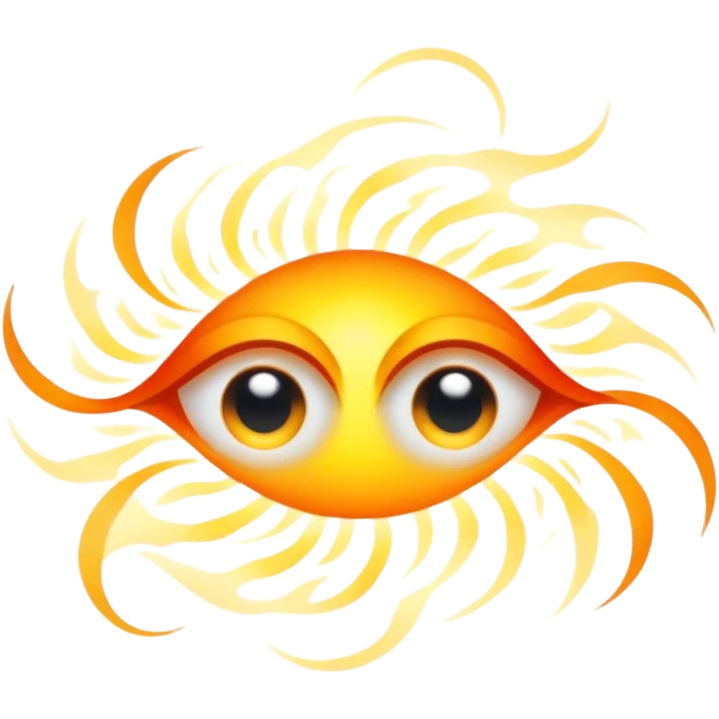 A mirage entity that appears as a shimmering, ever-shifting silhouette with eyes of swirling heat distortion, capable of creating duplicate illusions of itself that can solidify briefly to attack. emoji