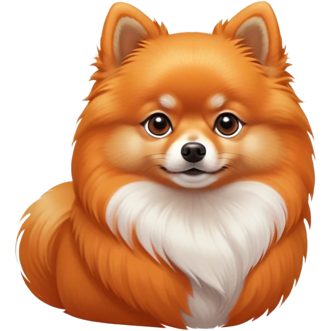 Cinematic Noble Orange Pomeranian Portrait Emoji, Poised and regal, with a compact, fluffy build and a meticulously groomed vibrant orange coat, deep-set soulful brown eyes, Simplified yet sharp and sophisticated features, highly detailed, glowing with a soft, dignified glow, high shine, intelligent and spirited, stylized with an air of elegance, focused and attentive, soft glowing outline, capturing the essence of a watchful and confident companion, so majestic it feels as though it could prance out of the screen with effortless authority! emoji