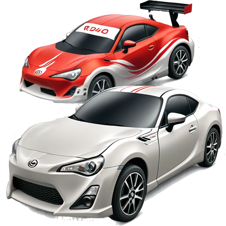 Radio Controlled Toyota 86 shaped like a Formula One race car with exposed wheels  emoji