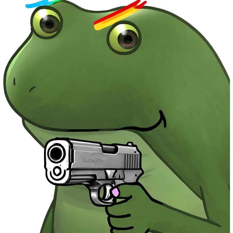 gun shooting out rainbow emoji