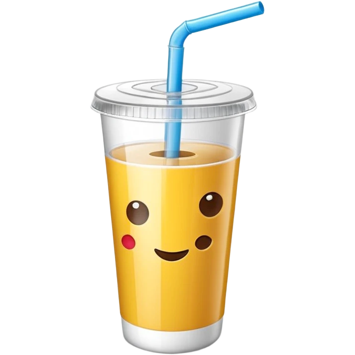 3D minimal icon of a snack and drink cup with a clear accent in #FF3D00, clean and modern cafeteria feel emoji