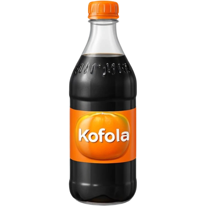 Czech Kofola black and orange in a plastic bottle black liquid emoji
