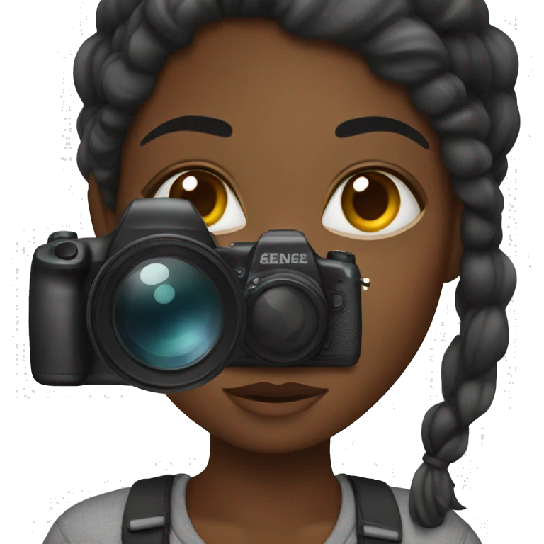 black girl with camera emoji