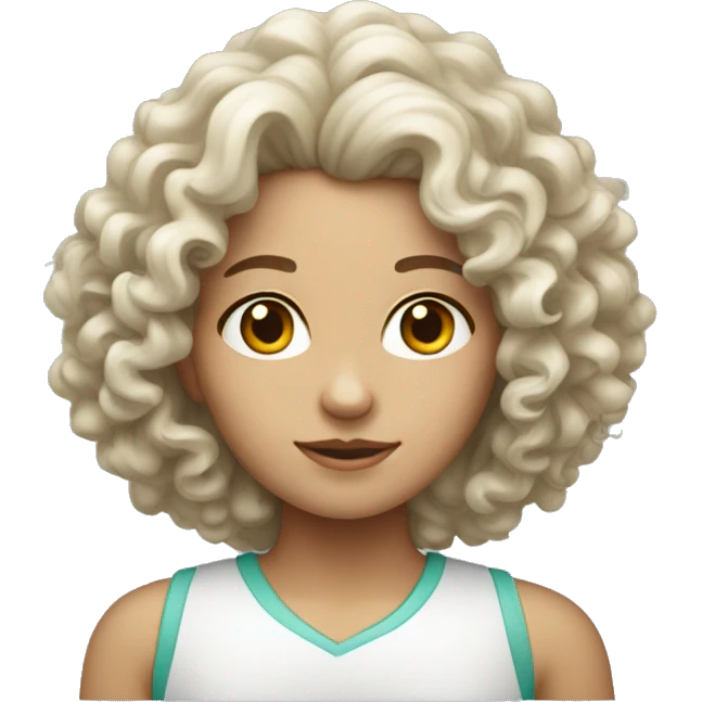 Curly girl with white skin científica  e investigadora  emoji