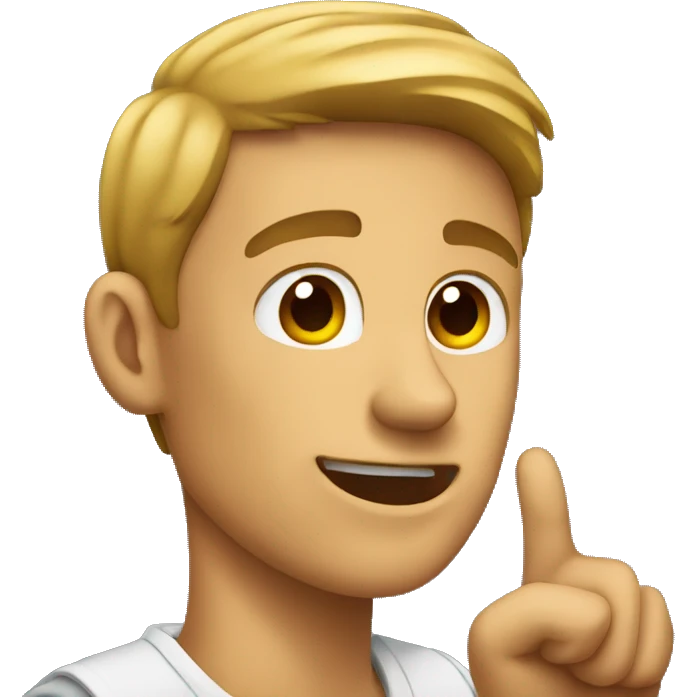 man pointing right at his ear emoji