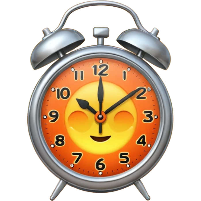 alarm clock, sunset MORE SUNSET PARTY. Don't put a person there. Default emoji face emoji