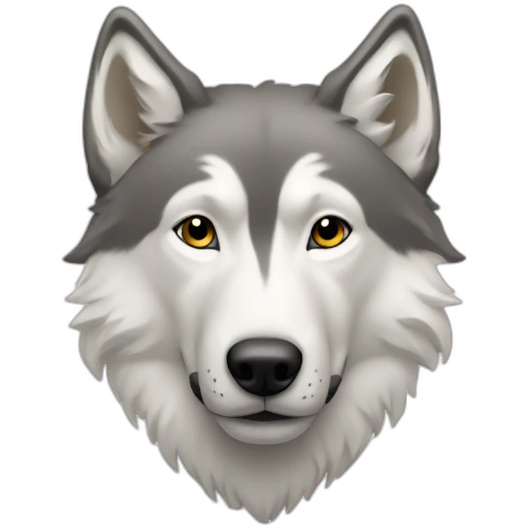 Loup blanc jouent avec un chien emoji