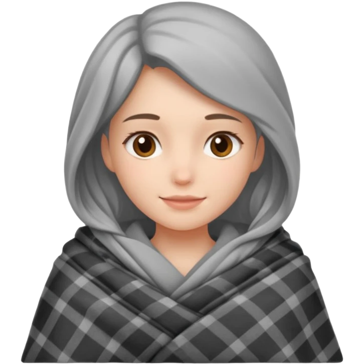 девушка в пледе emoji