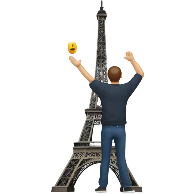 Man doing hanstandbon eifel tower emoji