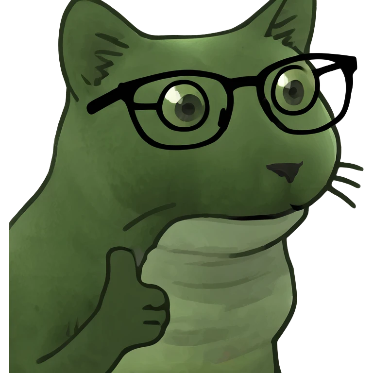 Cat wearing glasses emoji